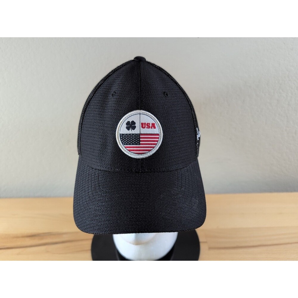 Black Clover Black Snapback Hat USA Flag Patch Live Lucky Golf Cap
